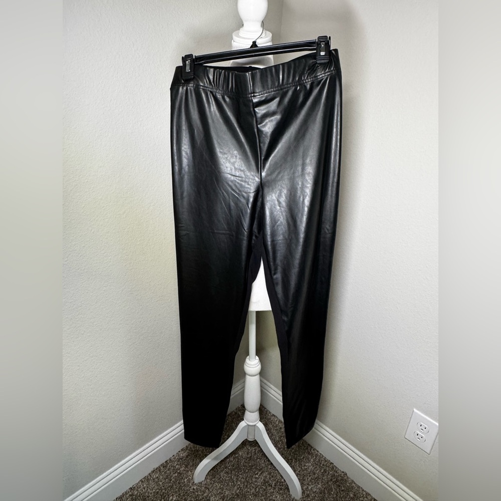 Extra High-Waisted Faux-Leather Pants M Tall